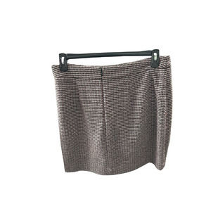 Bar III Tweed Mini Skirt Brown Size 12 Women's Skirts
